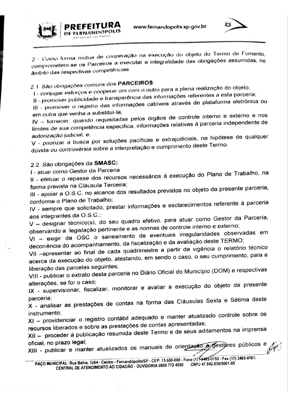 Página 2 de Termo de Fomento nº 017/2019 — CMDCA — 2019