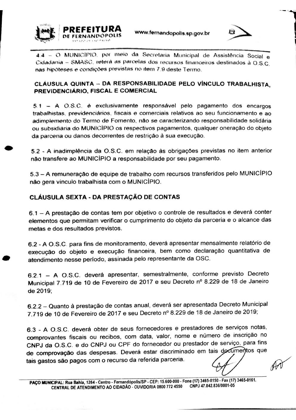 Página 7 de Termo de Fomento nº 017/2019 — CMDCA — 2019