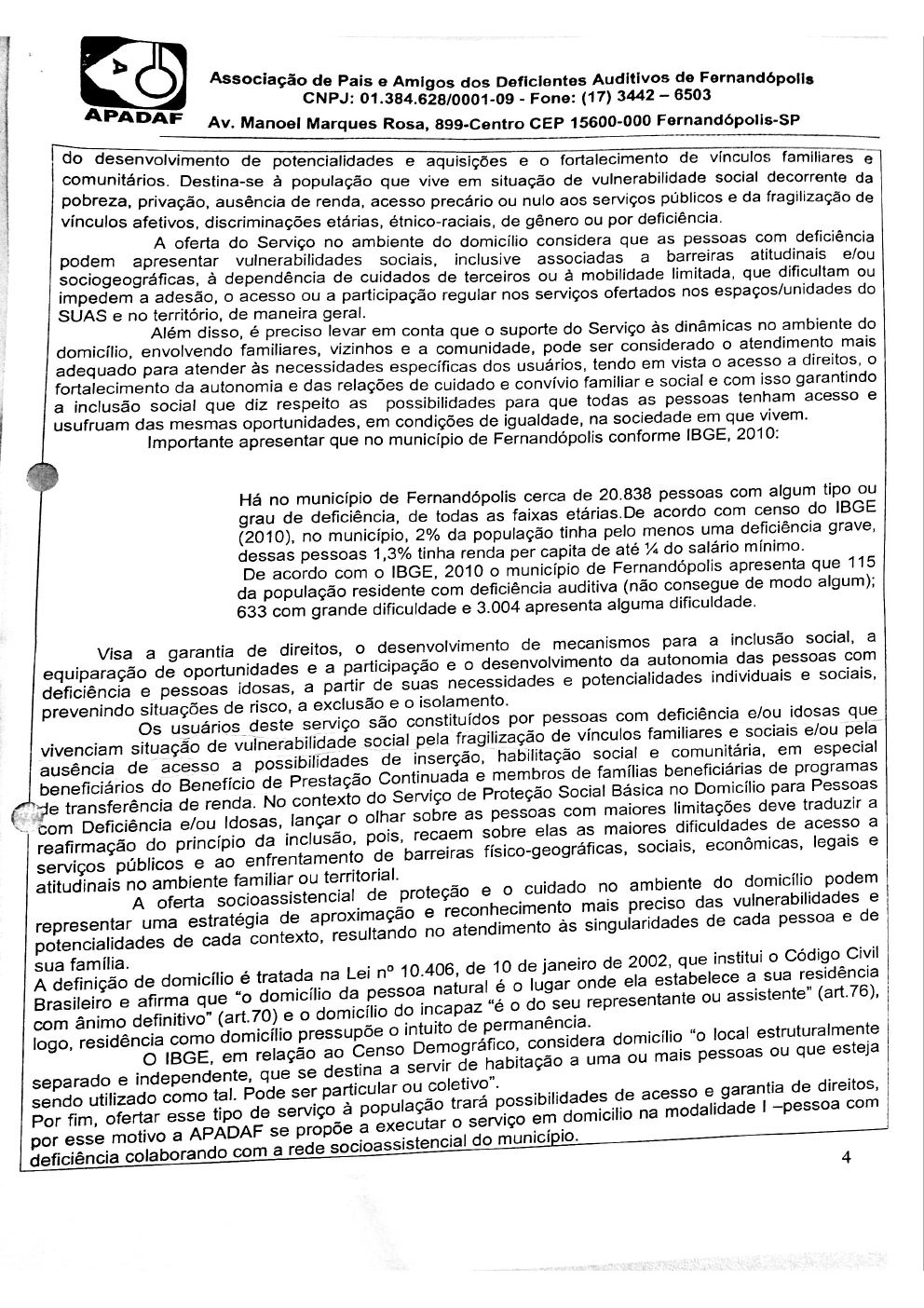 Página 4 de Plano de Trabalho — Proteção Social Básica no Domicílio (SPSBD) — 2019