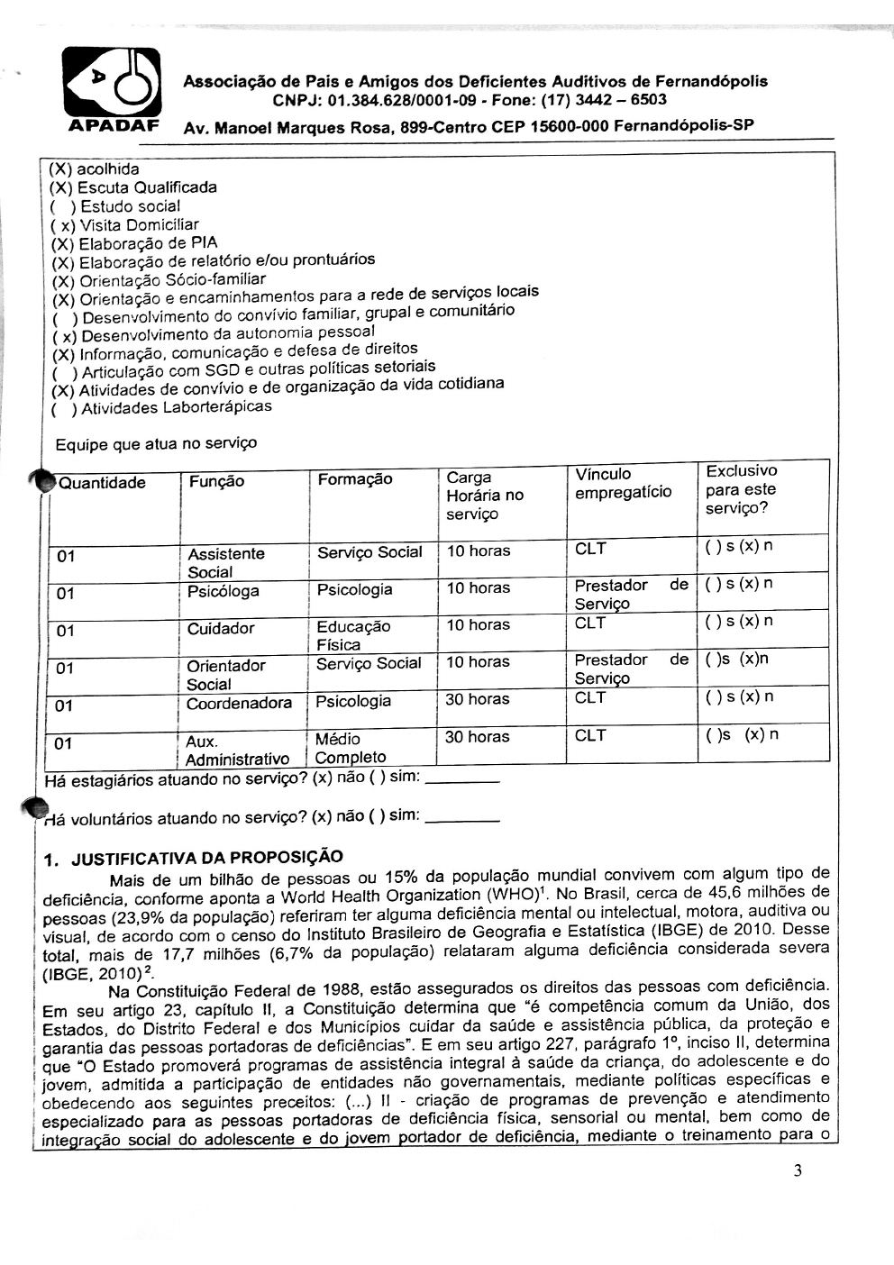 Página 3 de Plano de Trabalho — Proteção Social Especial de Média Complexidade (SPSEPDIF) — 2019