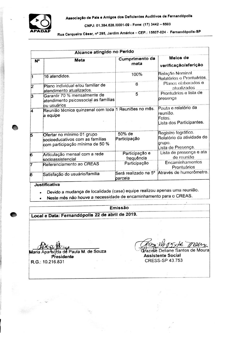 Página 9 de Prestação de Contas Mensal — Média Complexidade — 1ª Parcela — Março/2019
