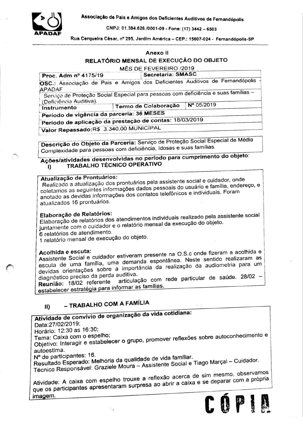 Página 7 de Prestação de Contas Mensal — Média Complexidade — 2ª Parcela — Abril/2019