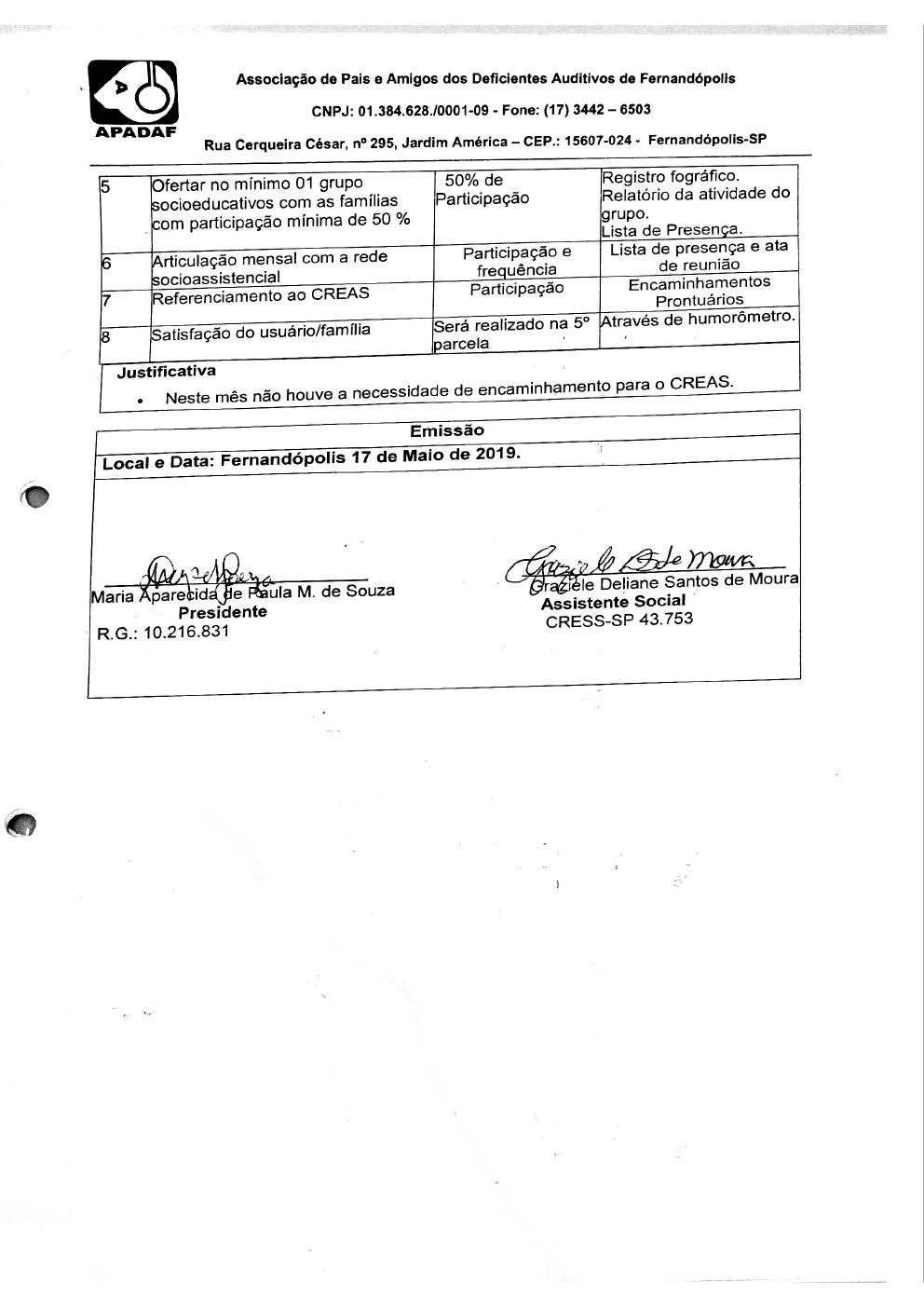 Página 9 de Prestação de Contas Mensal — Média Complexidade — 3ª Parcela — Maio/2019