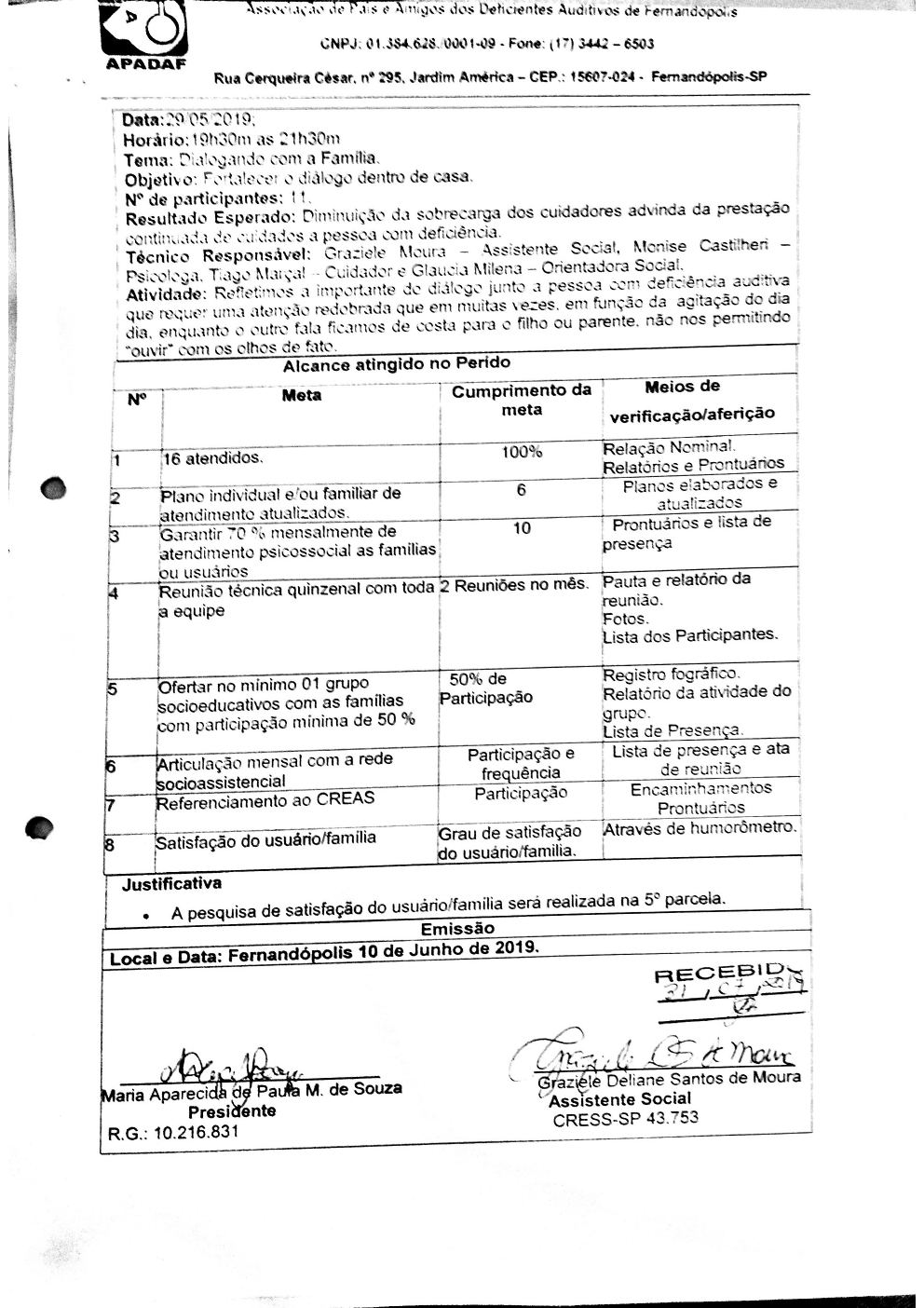 Página 8 de Prestação de Contas Mensal — Média Complexidade — 4ª Parcela — Junho/2019