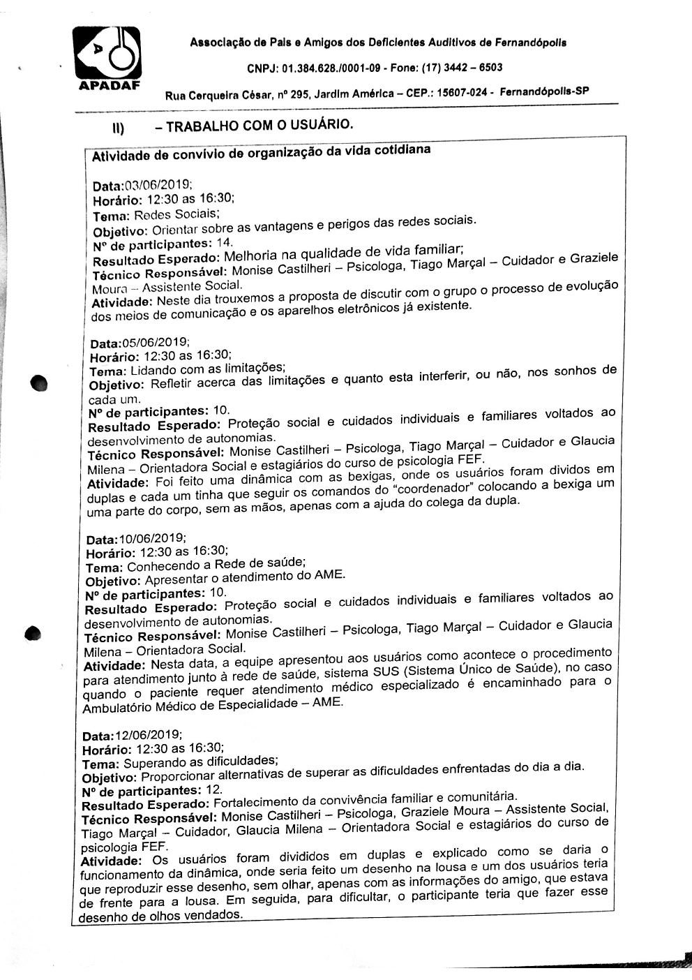 Página 6 de Prestação de Contas Mensal — Média Complexidade — 5ª Parcela — Julho/2019