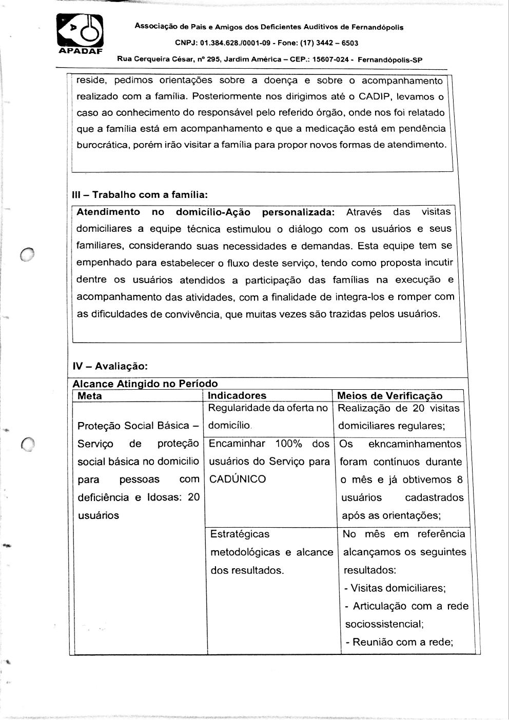 Página 7 de Prestação de Contas Mensal — Proteção Social Básica — 4ª Parcela — Junho/2019