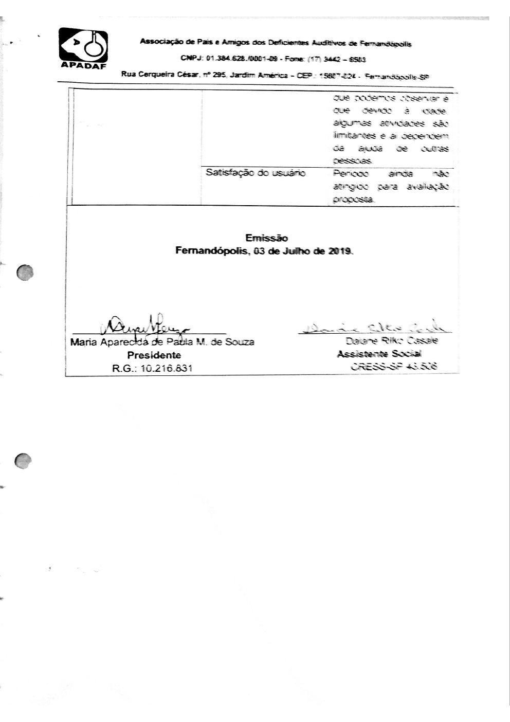 Página 9 de Prestação de Contas Mensal — Proteção Social Básica — 5ª Parcela — Julho/2019