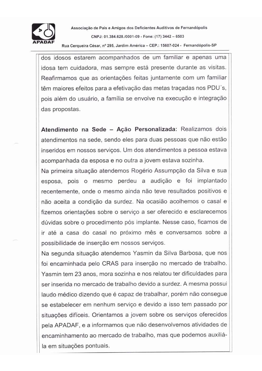 Página 8 de Prestação de Contas Mensal — Proteção Social Básica — Outubro/2019