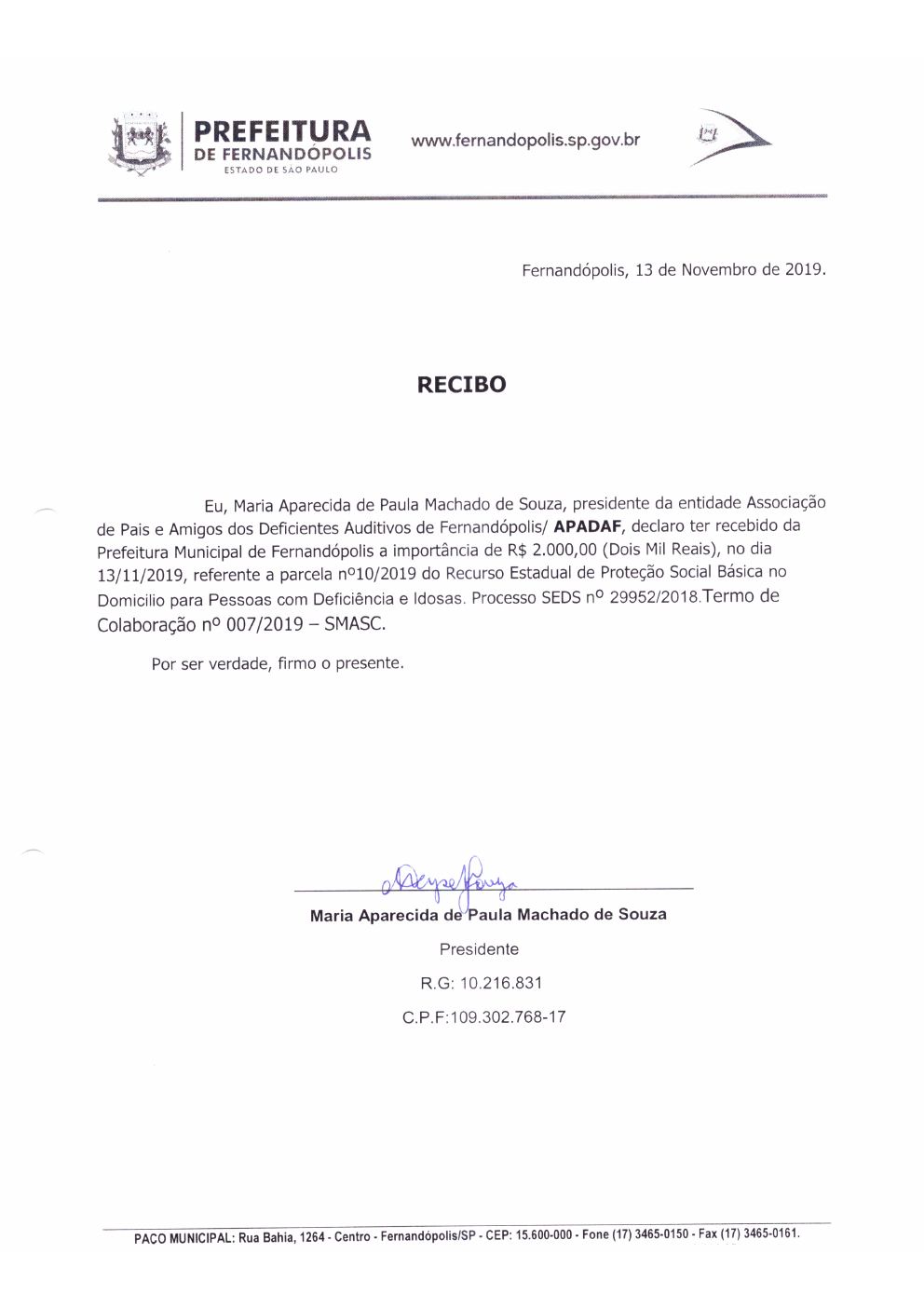 Página 3 de Prestação de Contas Mensal — Proteção Social Básica — Dezembro/2019