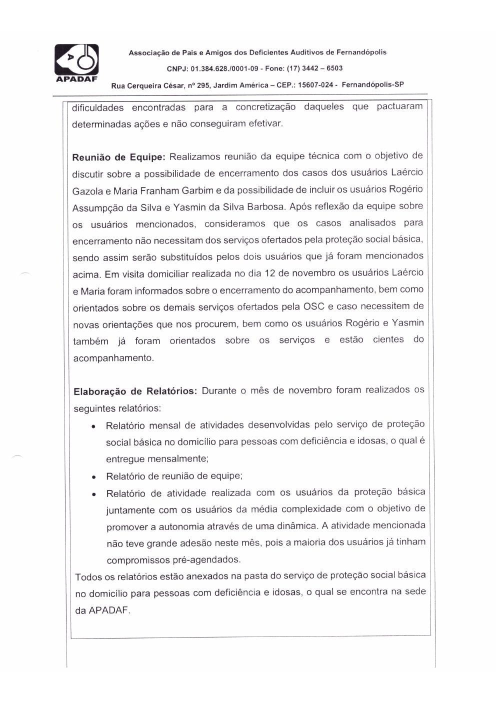 Página 6 de Prestação de Contas Mensal — Proteção Social Básica — Dezembro/2019