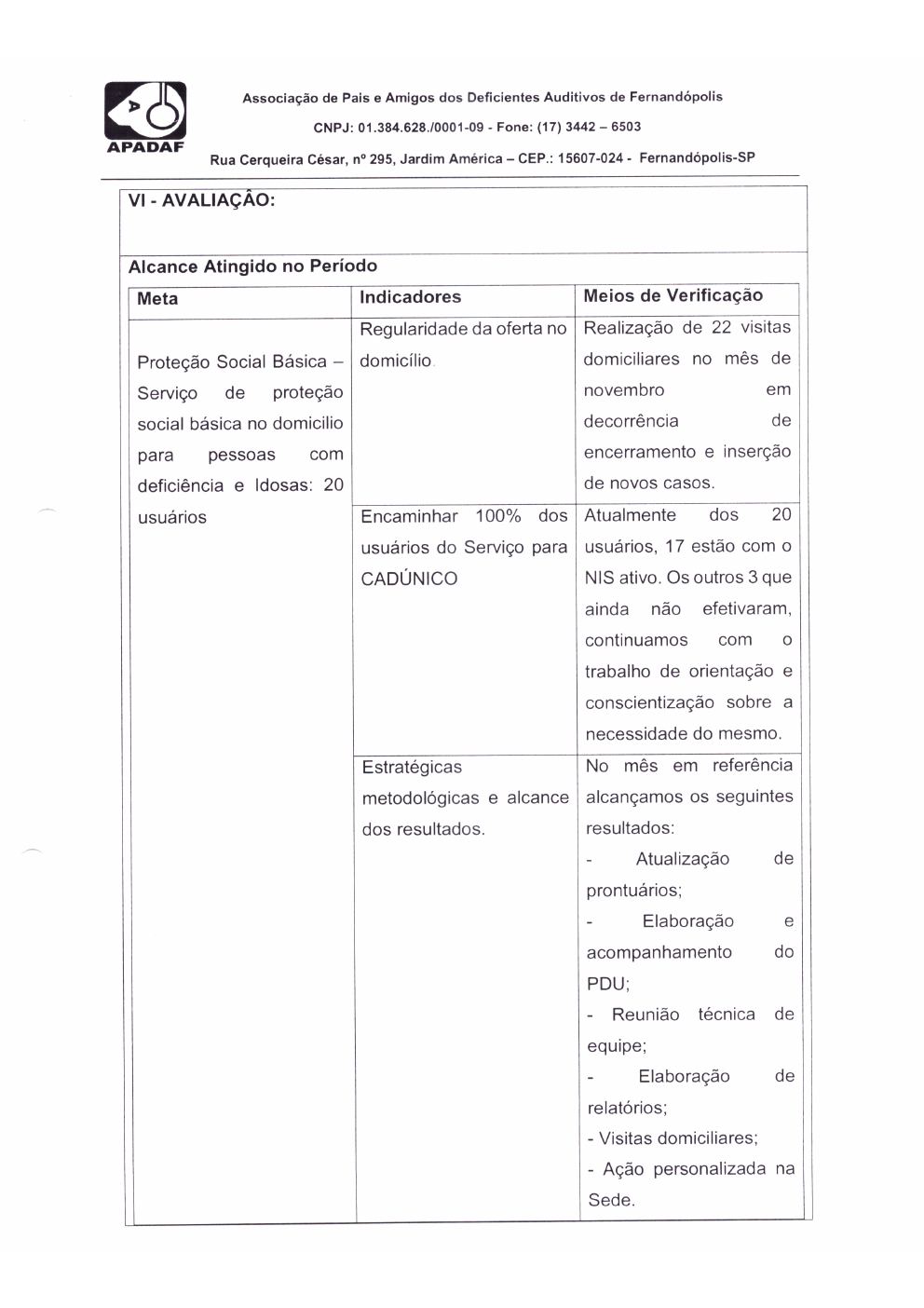 Página 8 de Prestação de Contas Mensal — Proteção Social Básica — Dezembro/2019