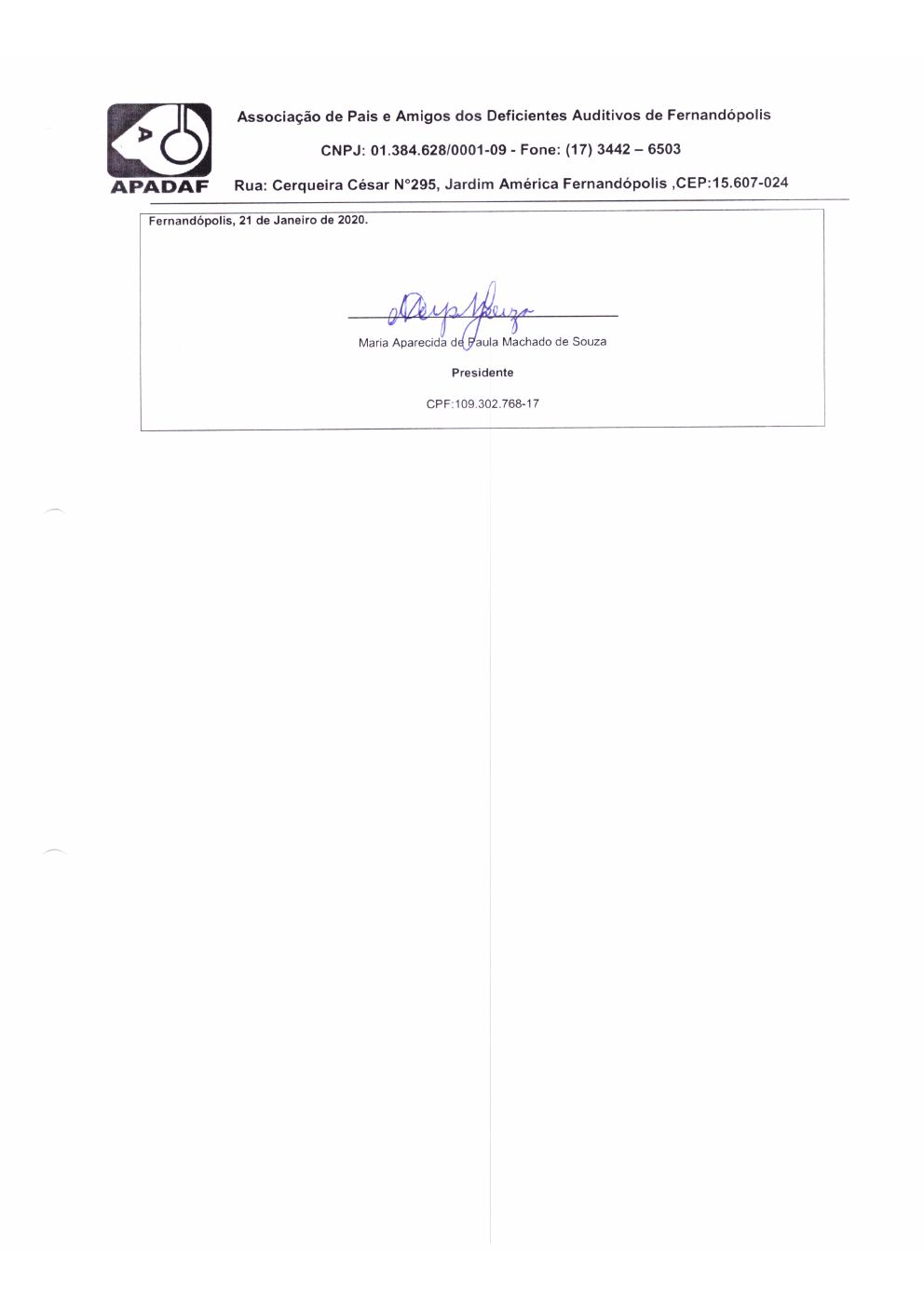 Página 4 de Prestação de Contas Mensal — Proteção Social Básica — Janeiro/2020