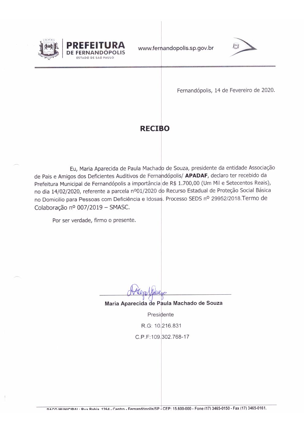 Página 4 de Prestação de Contas Mensal — Proteção Social Básica — Fevereiro/2020