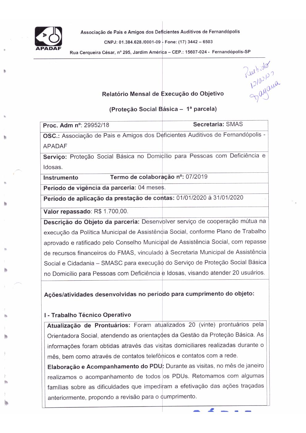 Página 6 de Prestação de Contas Mensal — Proteção Social Básica — Fevereiro/2020