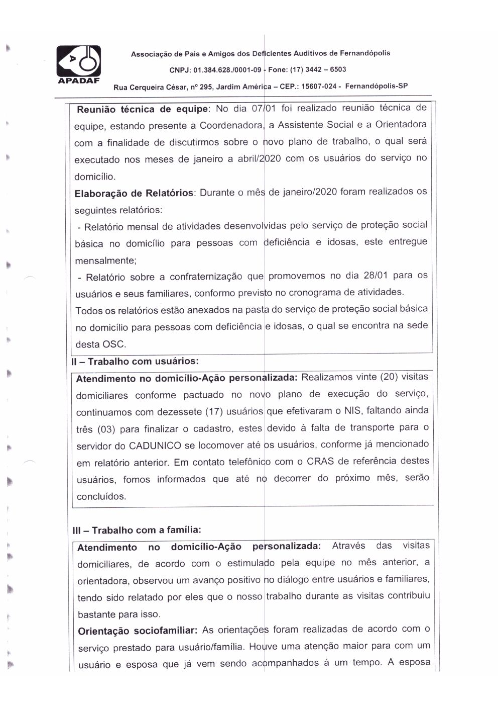 Página 7 de Prestação de Contas Mensal — Proteção Social Básica — Fevereiro/2020