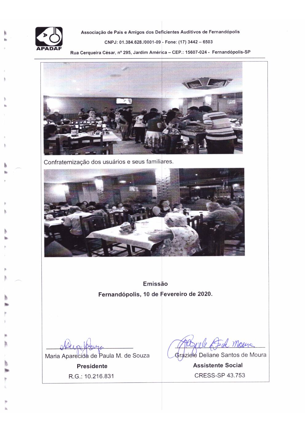 Página 10 de Prestação de Contas Mensal — Proteção Social Básica — Fevereiro/2020