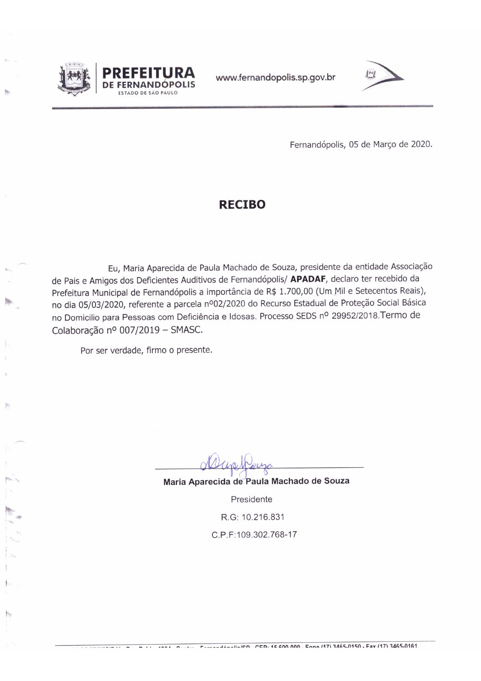 Página 4 de Prestação de Contas Mensal — Proteção Social Básica — Março/2020
