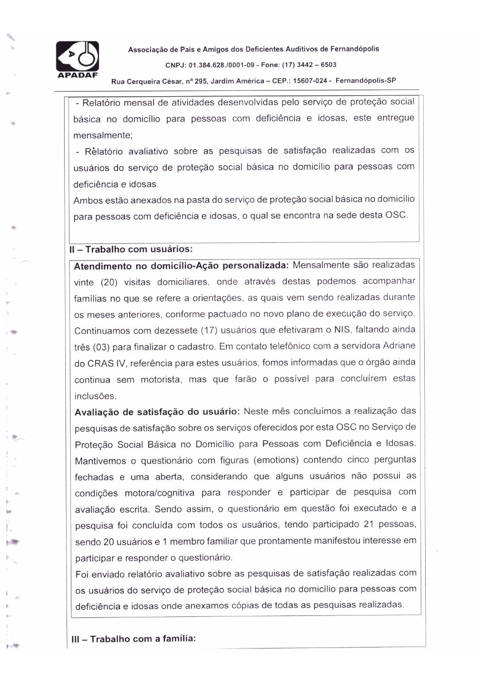 Página 6 de Prestação de Contas Mensal — Proteção Social Básica — Março/2020