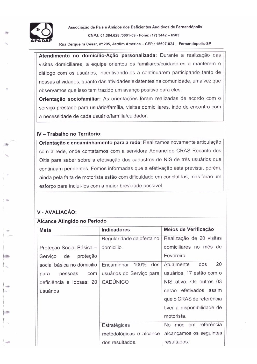 Página 7 de Prestação de Contas Mensal — Proteção Social Básica — Março/2020