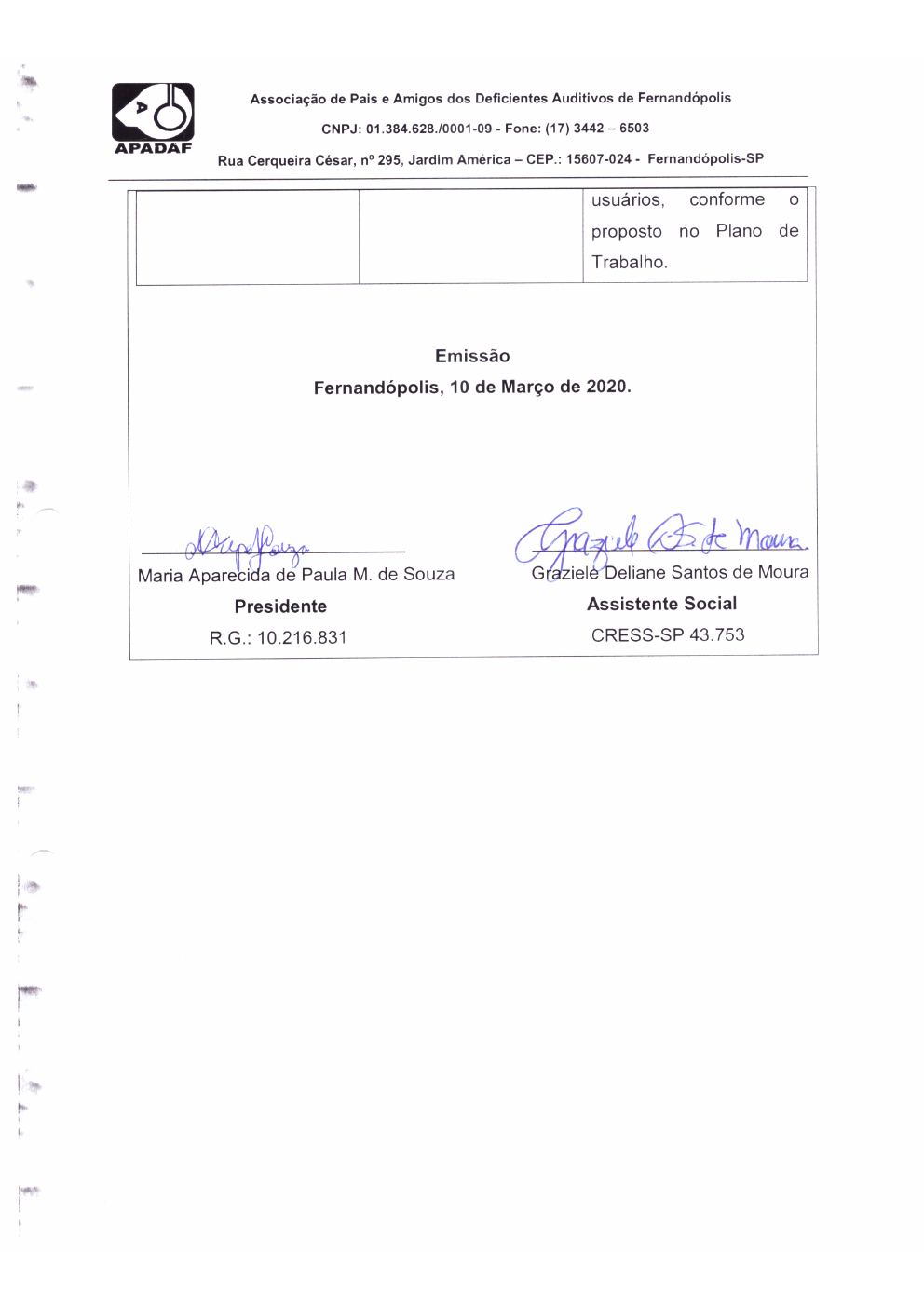 Página 9 de Prestação de Contas Mensal — Proteção Social Básica — Março/2020