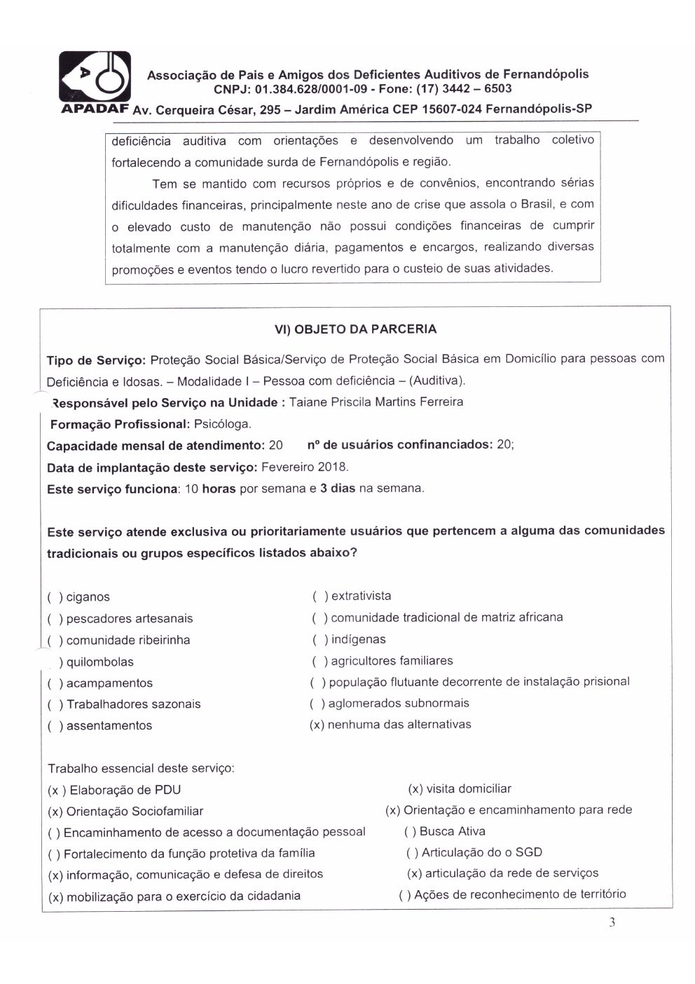 Página 3 de Plano de Trabalho — Proteção Social Básica no Domicílio (SPSBD) — 2020