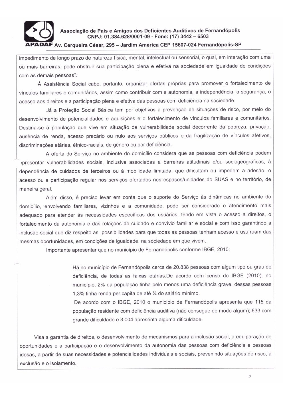 Página 5 de Plano de Trabalho — Proteção Social Básica no Domicílio (SPSBD) — 2020