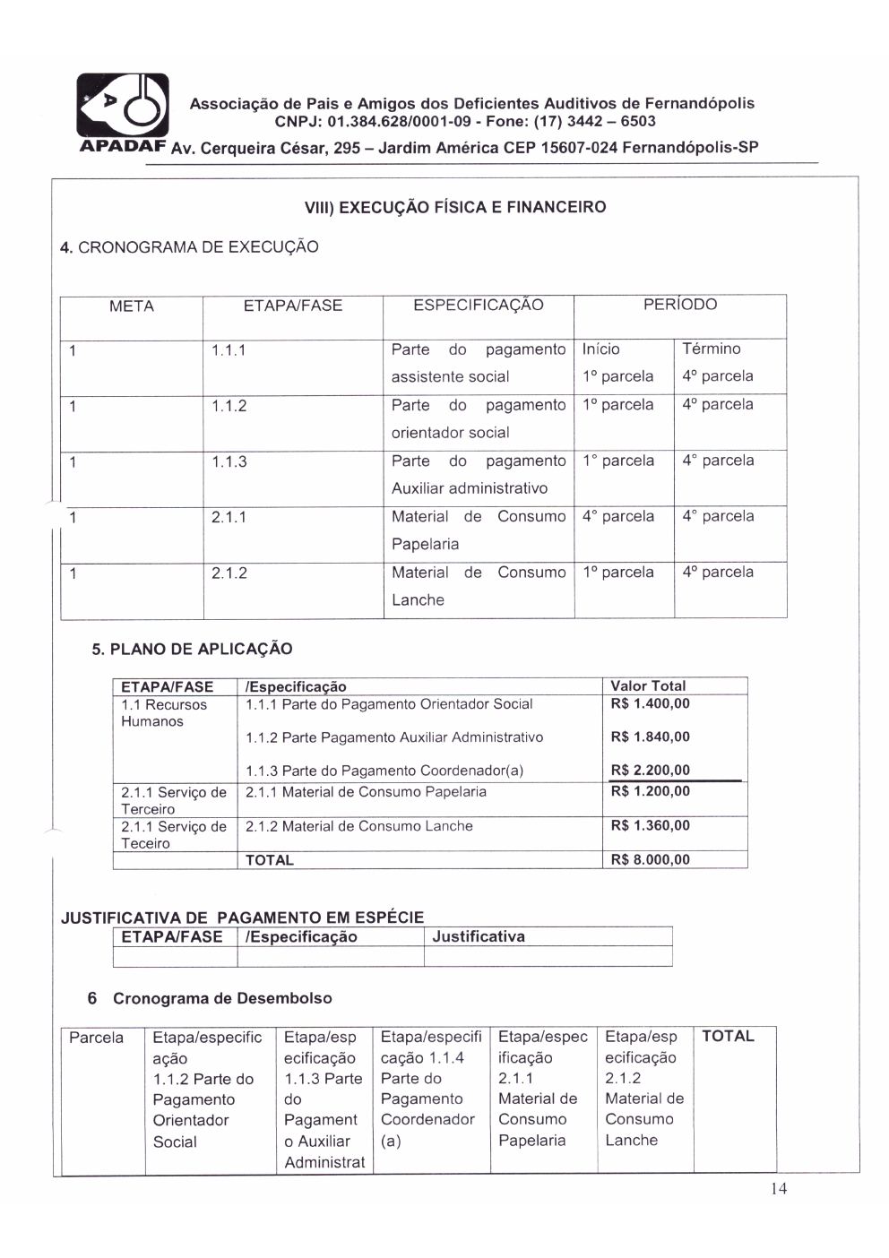 Página 14 de Plano de Trabalho — Proteção Social Básica no Domicílio (SPSBD) — 2020