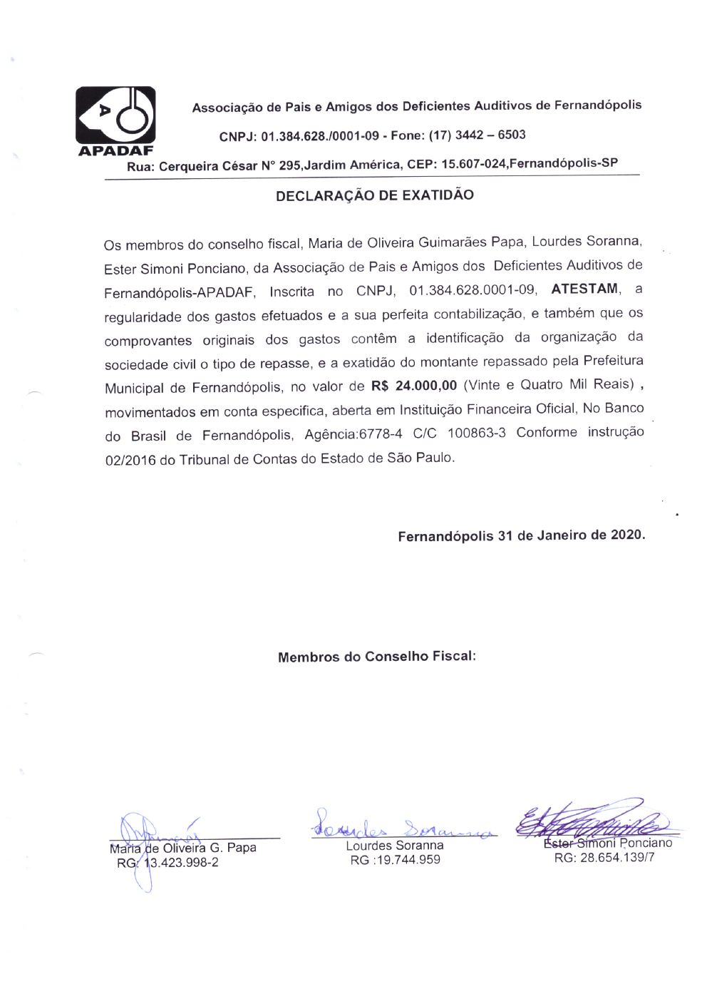 Página 33 de Prestação de Contas Anual — Proteção Social Básica — 2019 — Parte 1