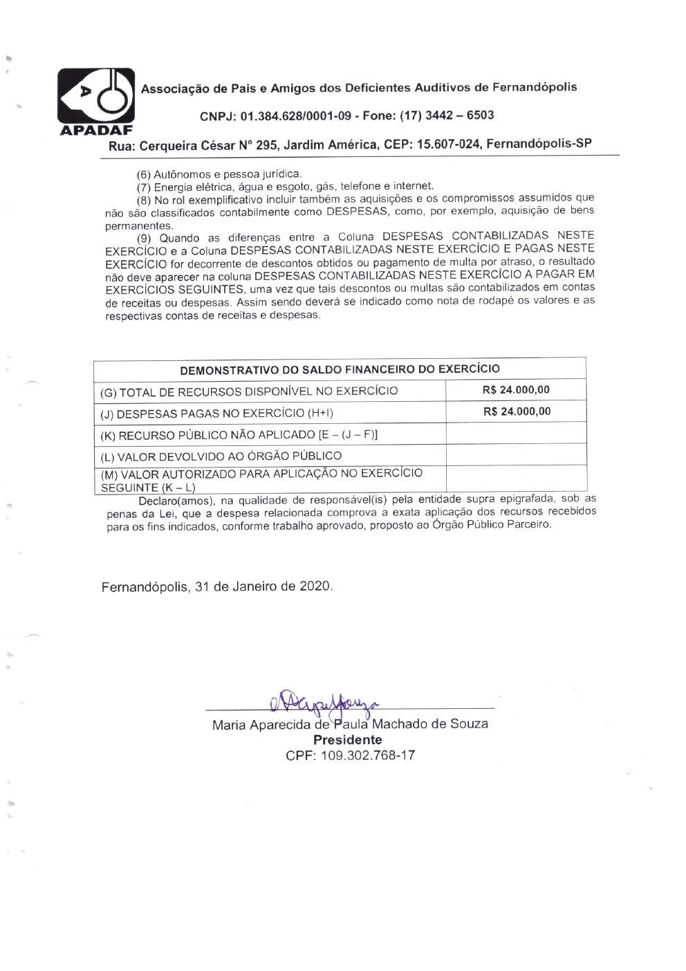 Página 38 de Prestação de Contas Anual — Proteção Social Básica — 2019 — Parte 1