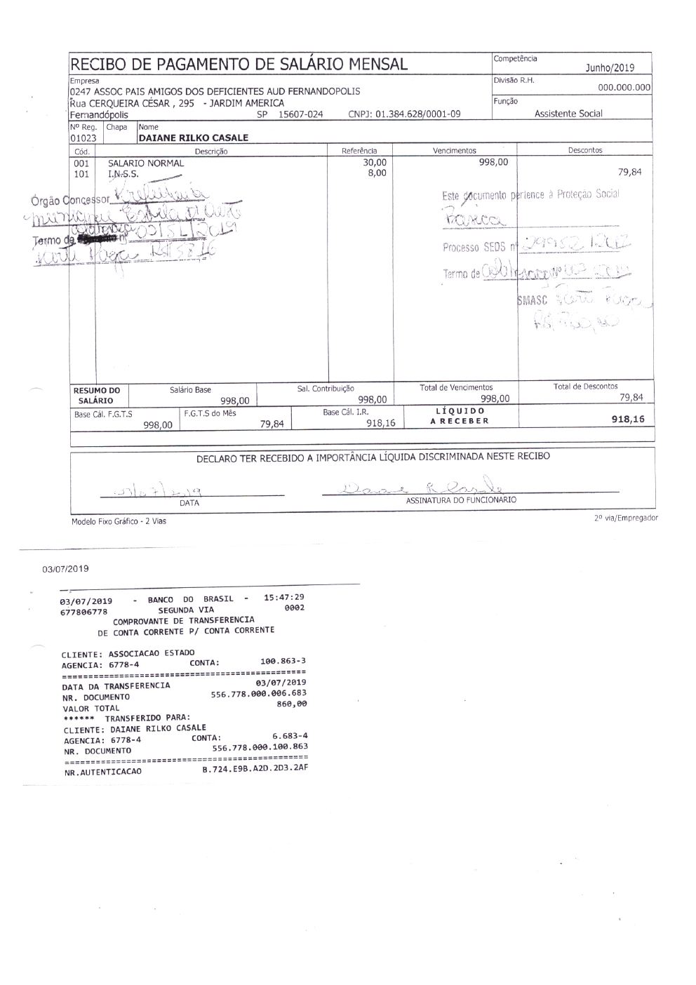 Página 3 de Prestação de Contas Anual — 2019 — Extratos Bancários
