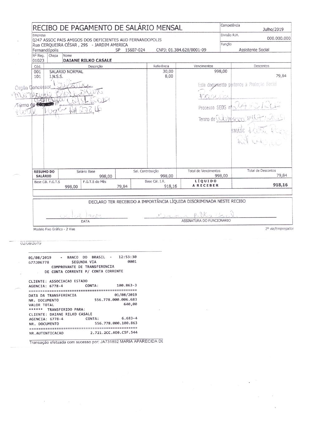 Página 7 de Prestação de Contas Anual — 2019 — Extratos Bancários