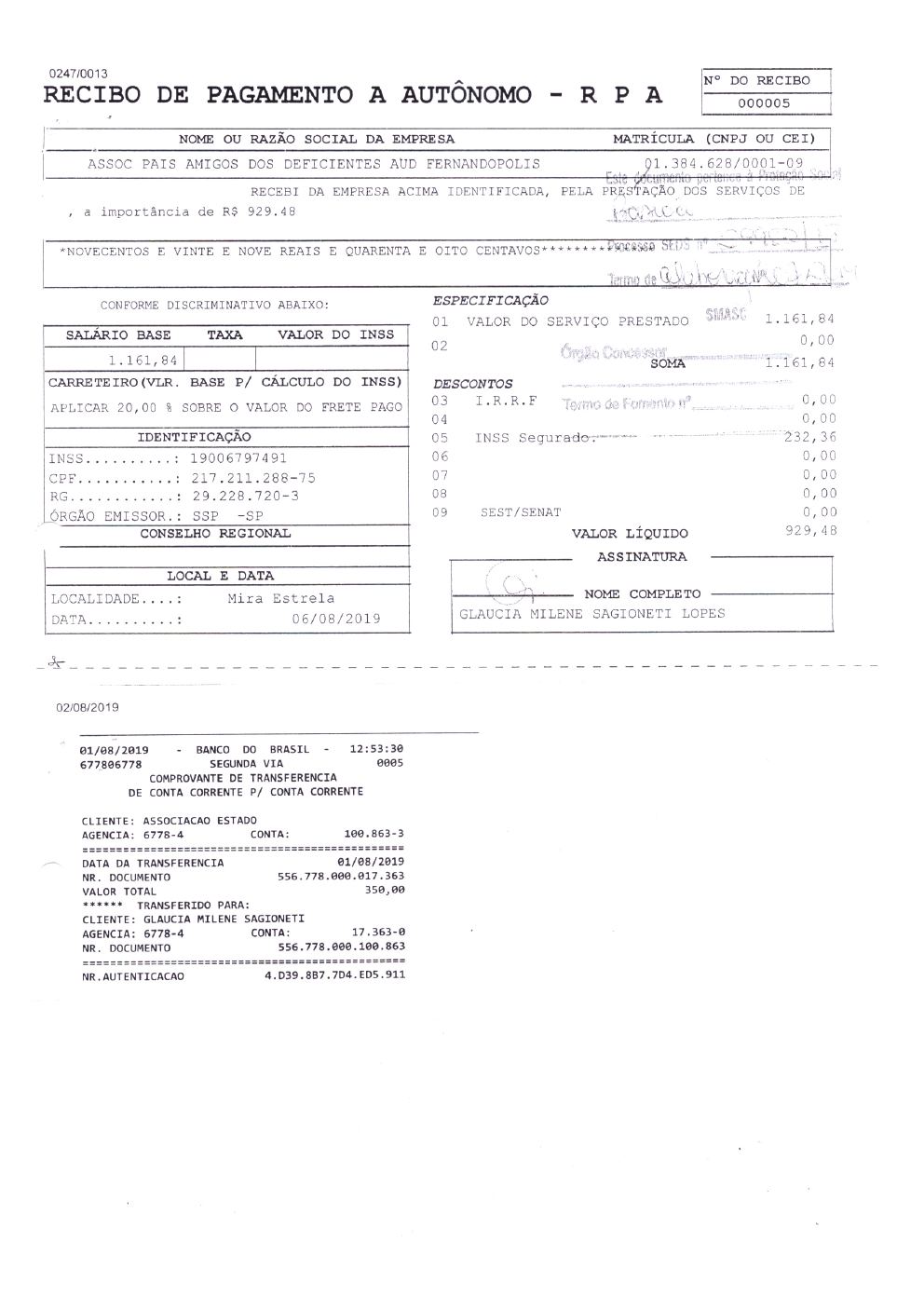 Página 8 de Prestação de Contas Anual — 2019 — Extratos Bancários