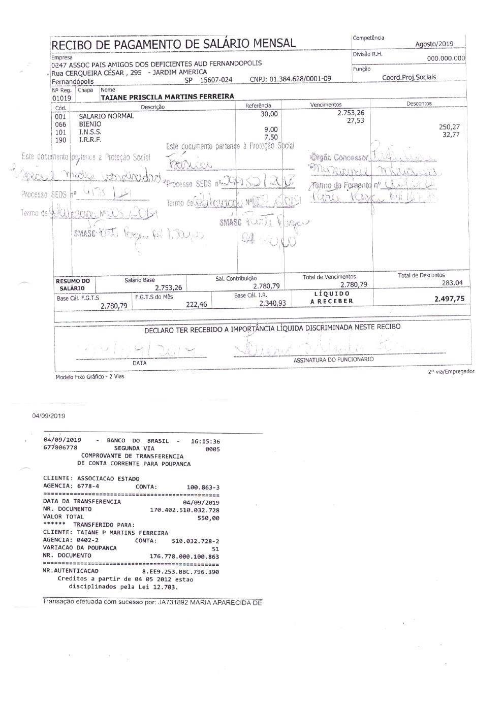Página 12 de Prestação de Contas Anual — 2019 — Extratos Bancários