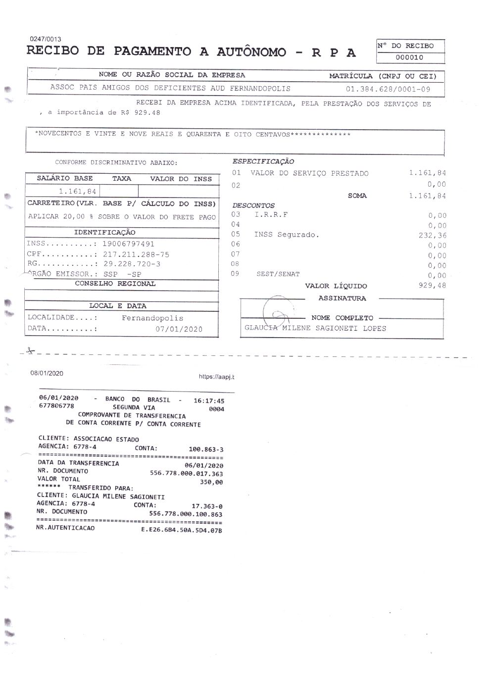 Página 36 de Prestação de Contas Anual — 2019 — Extratos Bancários