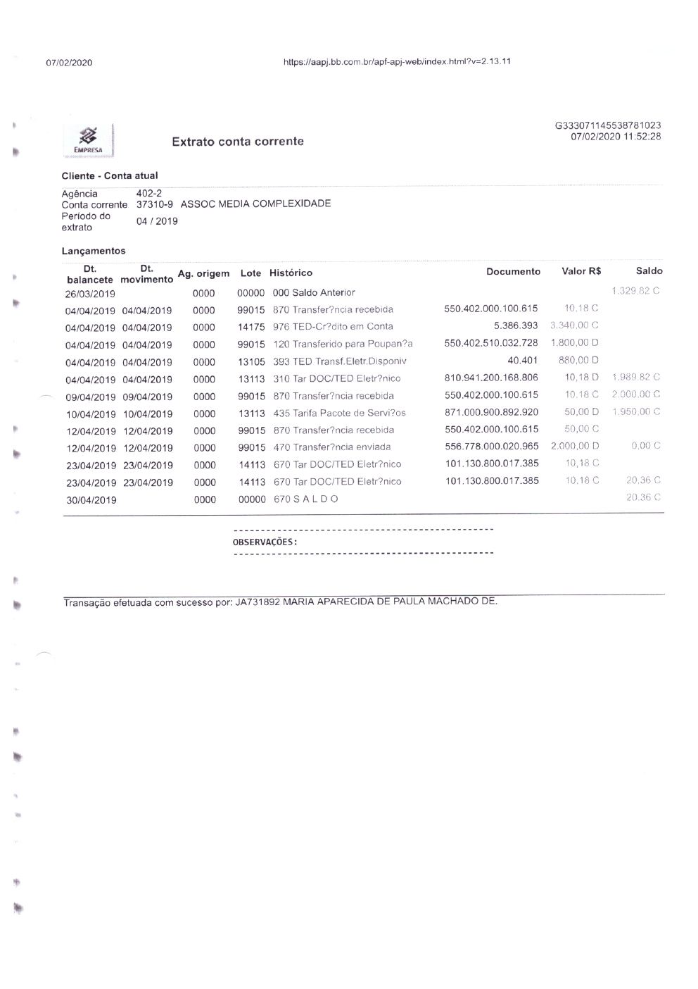 Página 18 de Prestação de Contas Anual — 2019 — Relatórios de Atividades e Registros Fotográficos