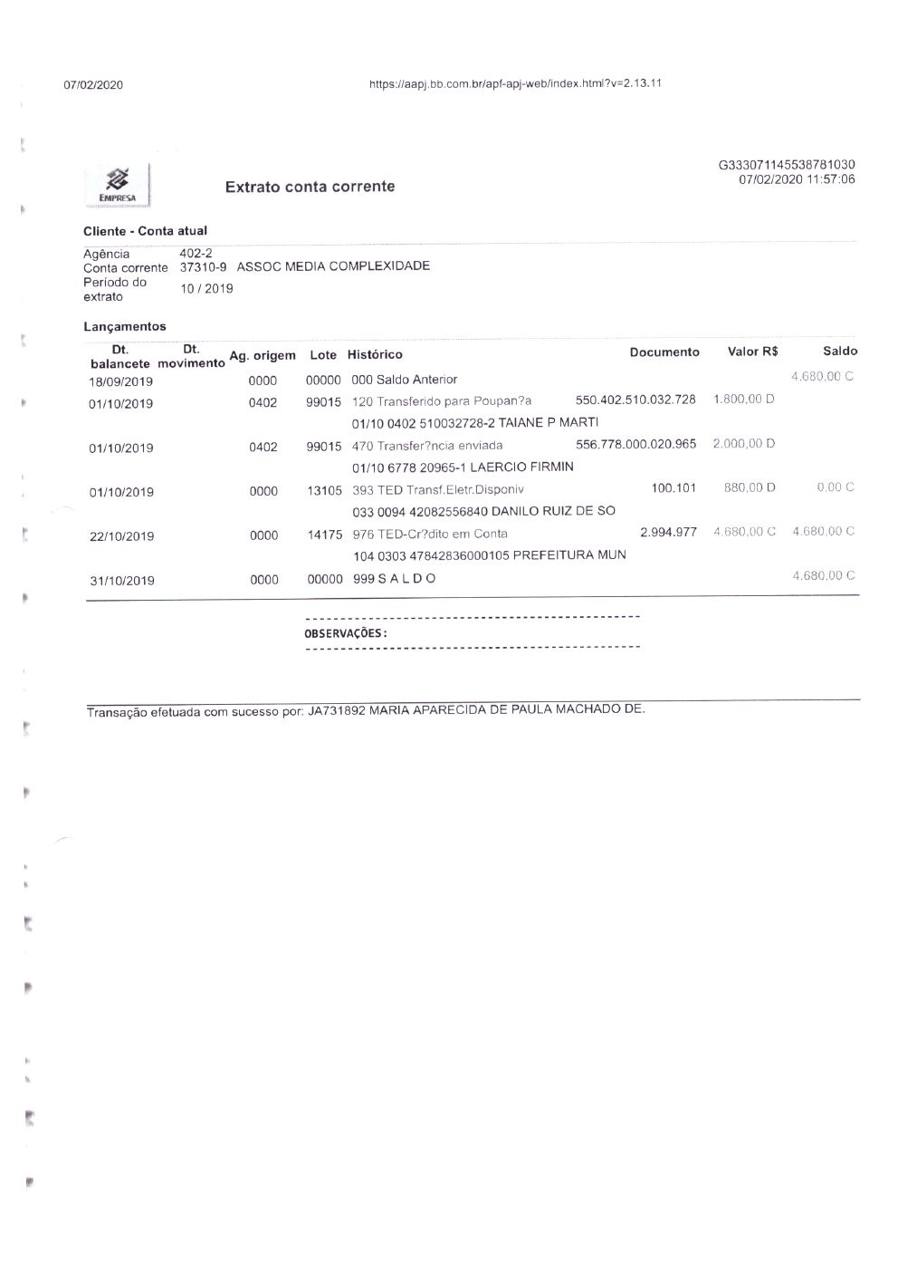 Página 39 de Prestação de Contas Anual — 2019 — Relatórios de Atividades e Registros Fotográficos