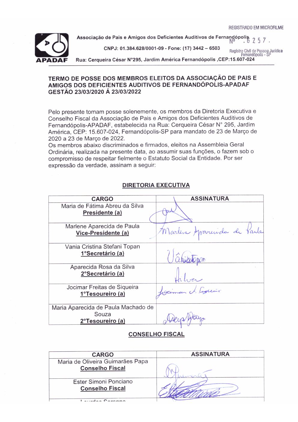 Página 4 de Ata da 233ª Assembleia Geral Ordinária — Eleição da Diretoria — 2020