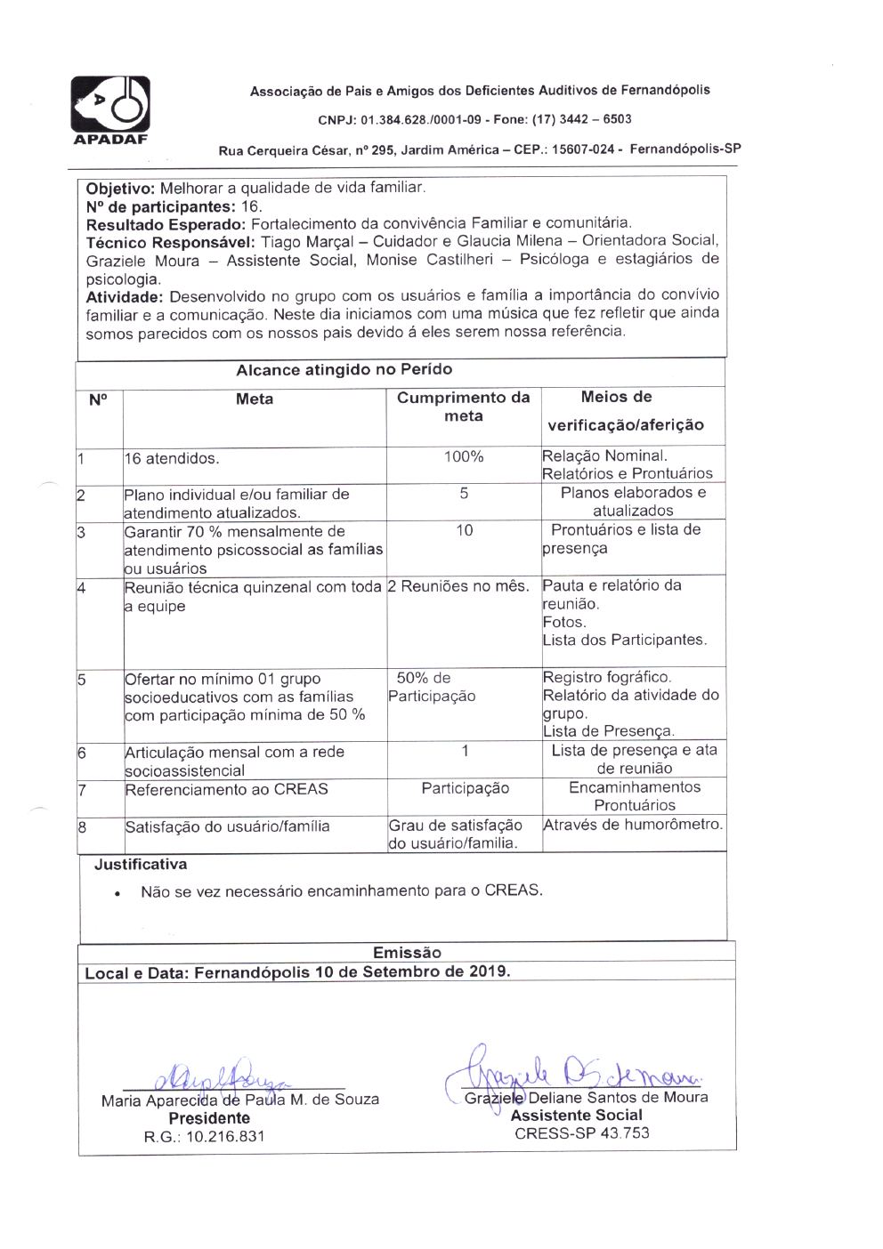 Página 8 de Prestação de Contas Mensal — Média Complexidade — 7ª Parcela — Agosto/2019