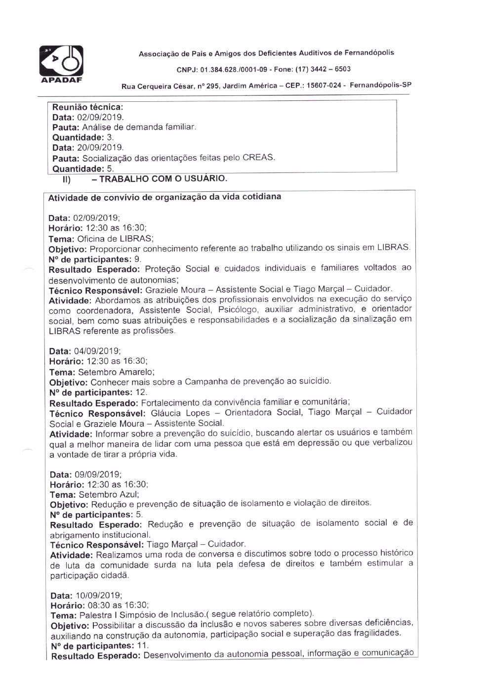 Página 6 de Prestação de Contas Mensal — Média Complexidade — 8ª Parcela — Setembro/2019