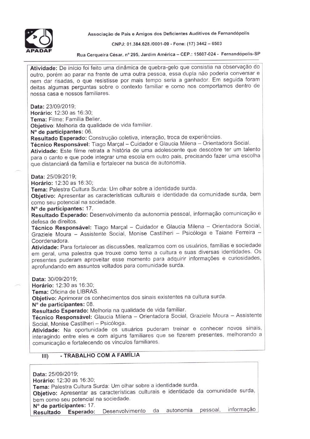 Página 8 de Prestação de Contas Mensal — Média Complexidade — 8ª Parcela — Setembro/2019