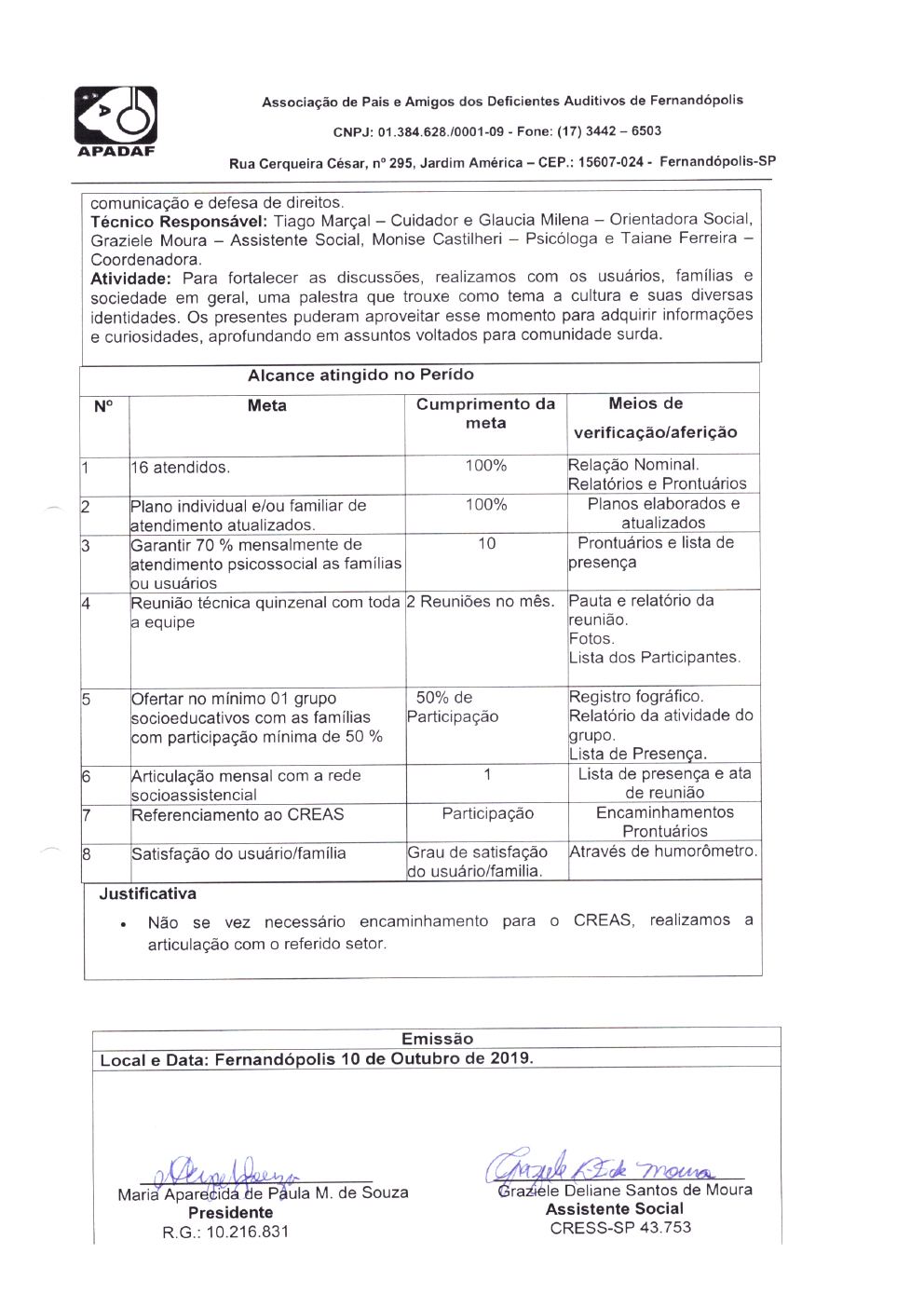 Página 9 de Prestação de Contas Mensal — Média Complexidade — 8ª Parcela — Setembro/2019
