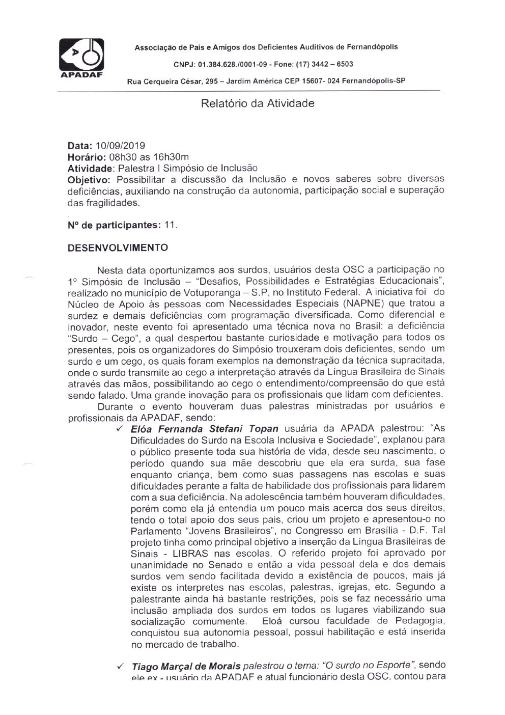 Página 11 de Prestação de Contas Mensal — Média Complexidade — 8ª Parcela — Setembro/2019