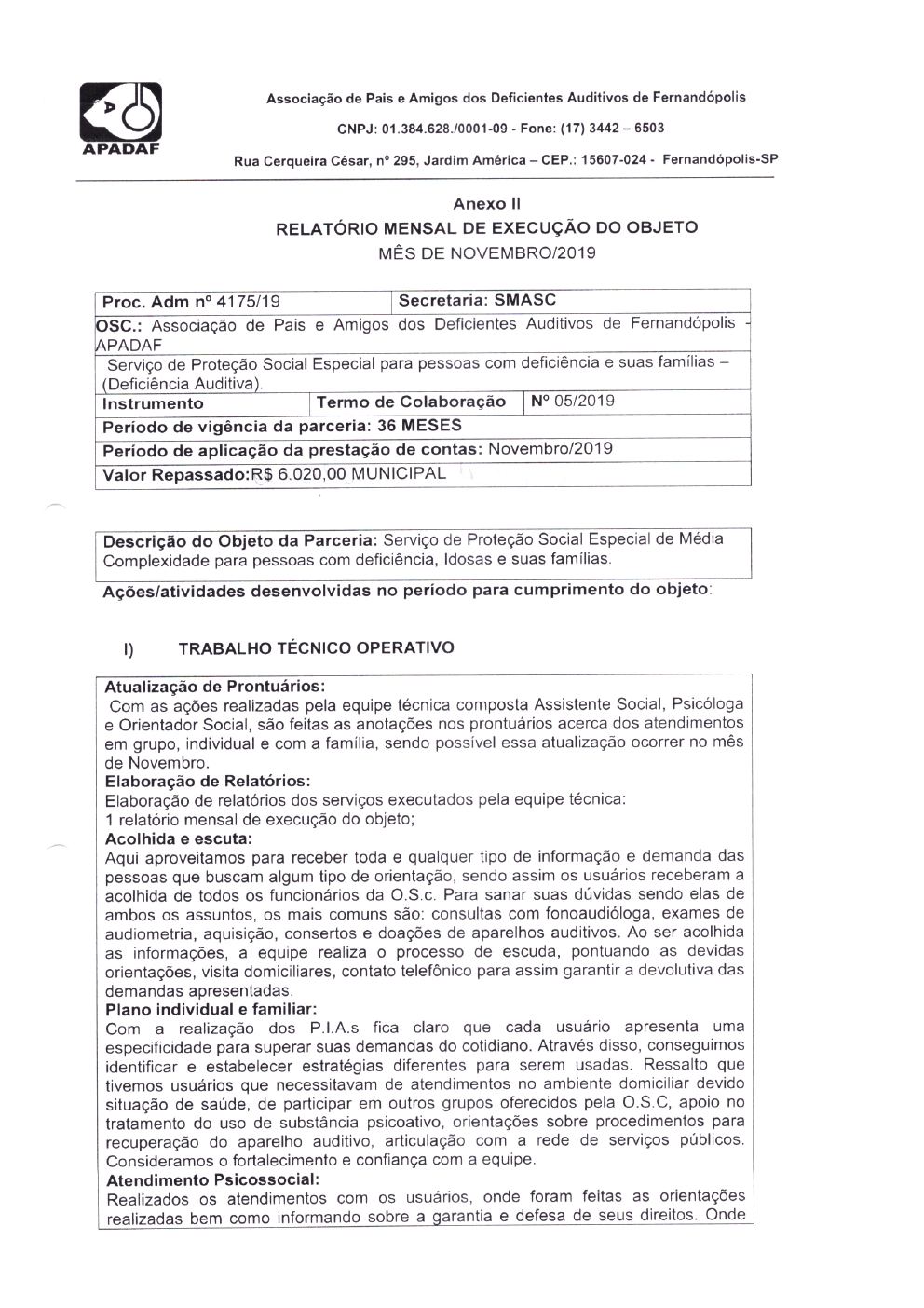 Página 5 de Prestação de Contas Mensal — Média Complexidade — 10ª Parcela — Dezembro/2019