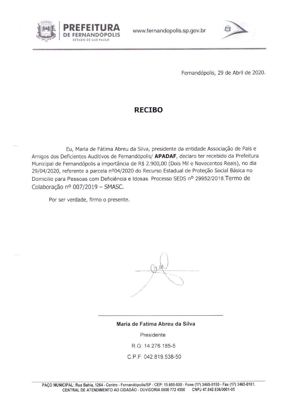 Página 5 de Prestação de Contas Mensal — Proteção Social Básica — Maio/2020