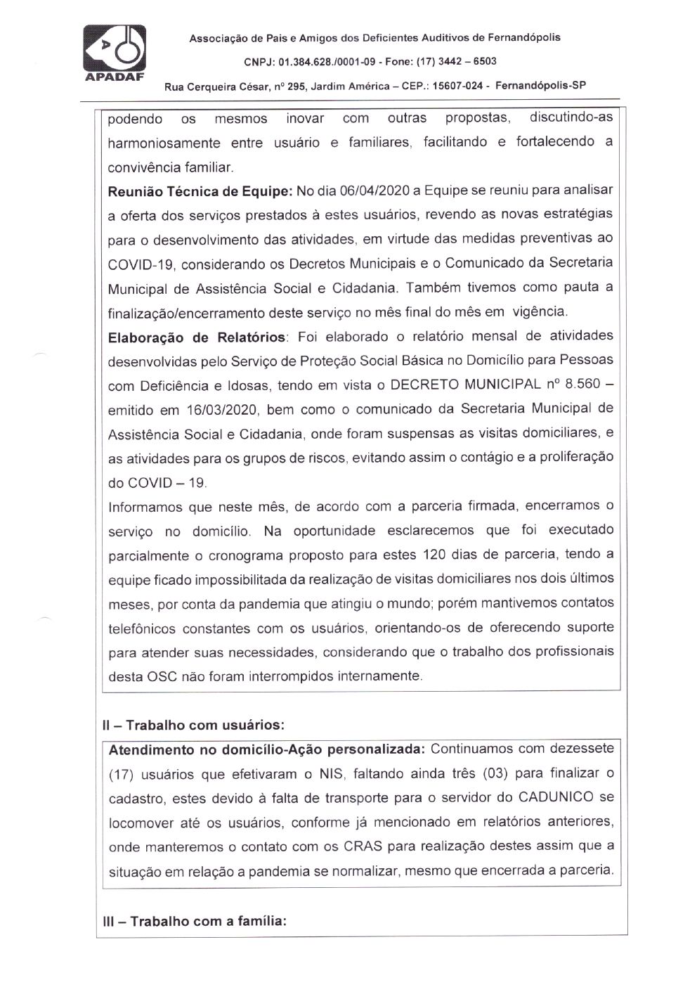 Página 7 de Prestação de Contas Mensal — Proteção Social Básica — Maio/2020