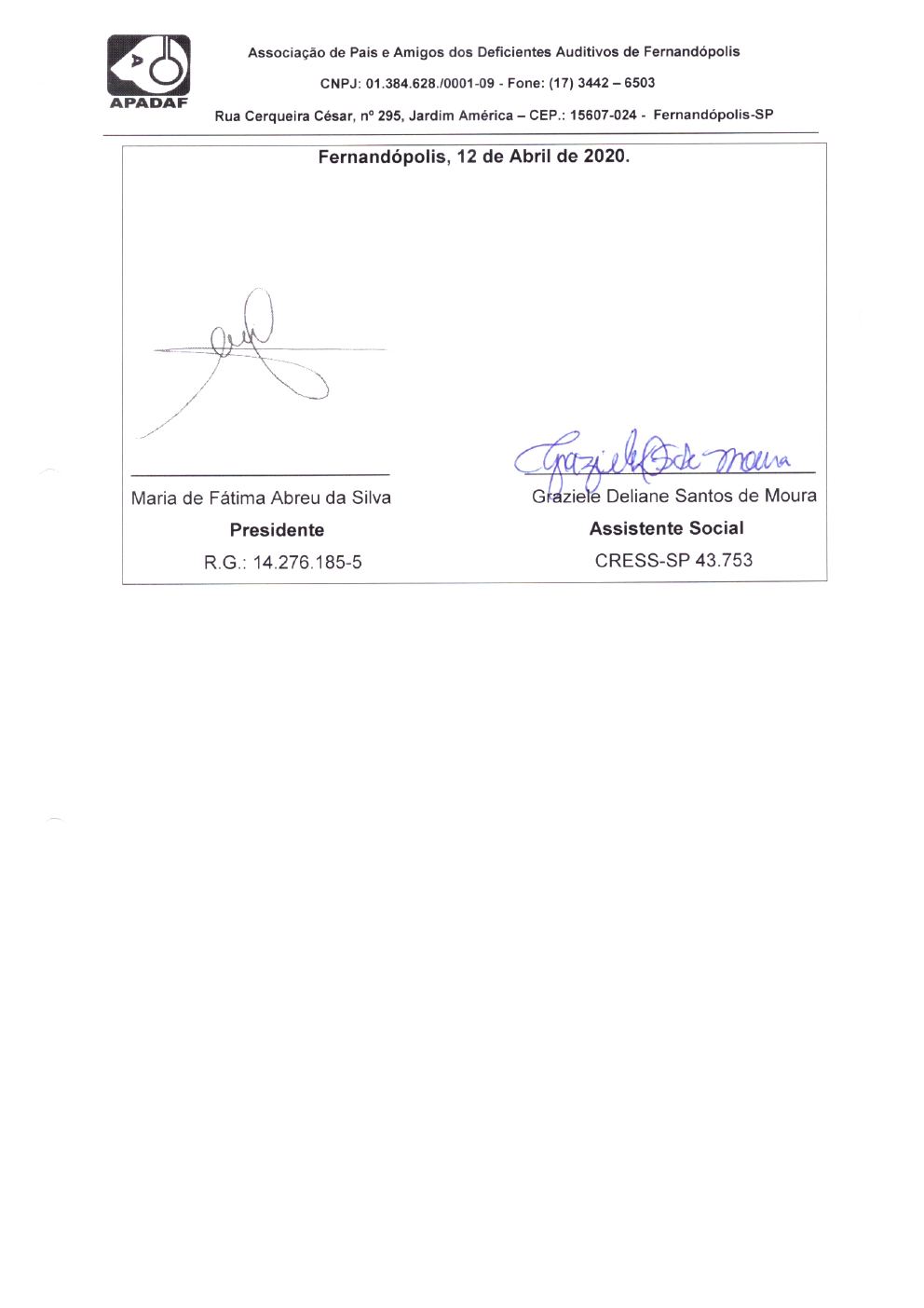 Página 12 de Prestação de Contas Mensal — Proteção Social Básica — Maio/2020