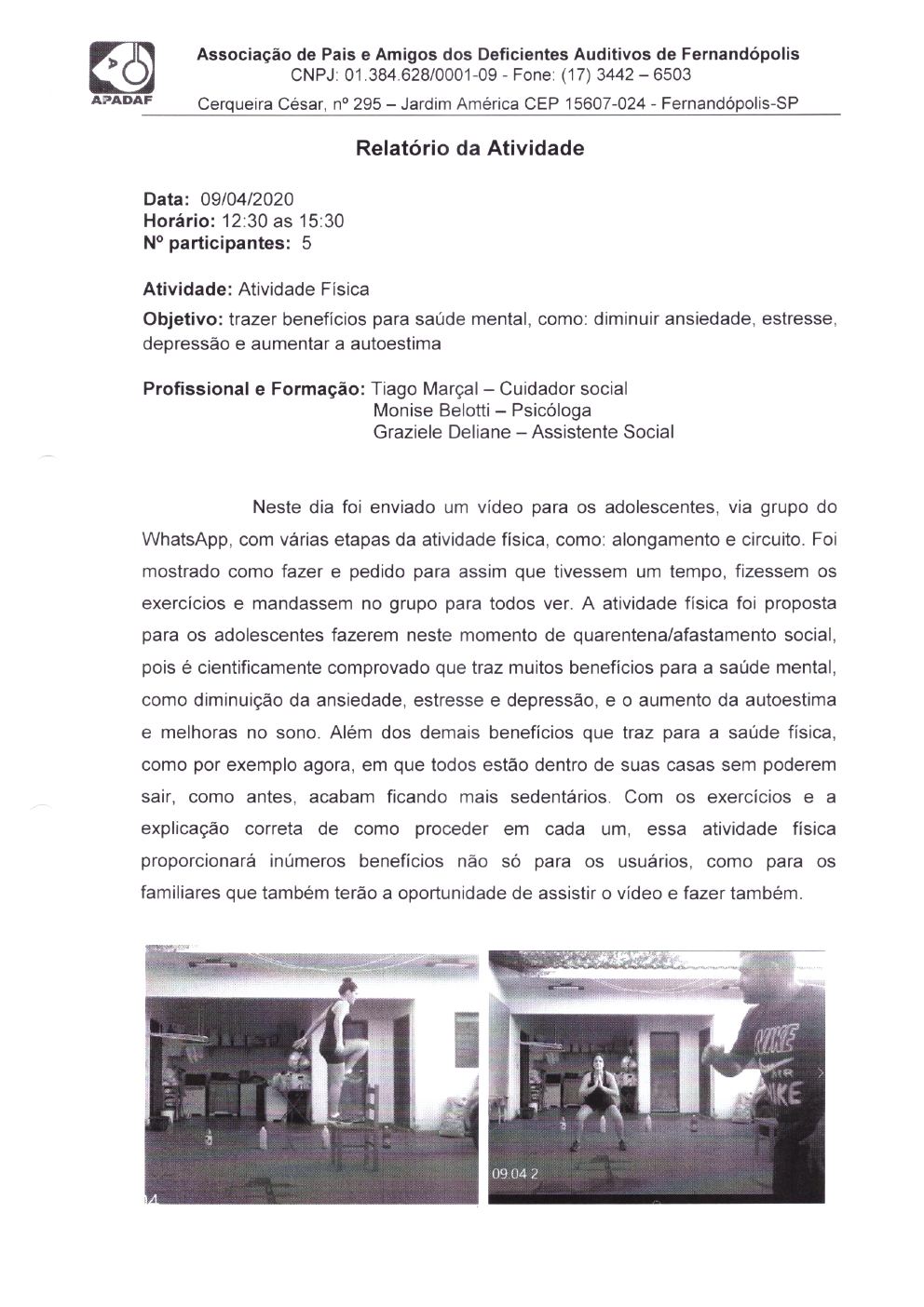 Página 12 de Prestação de Contas Mensal — Projeto CMDCA — 9ª Parcela — Maio/2020