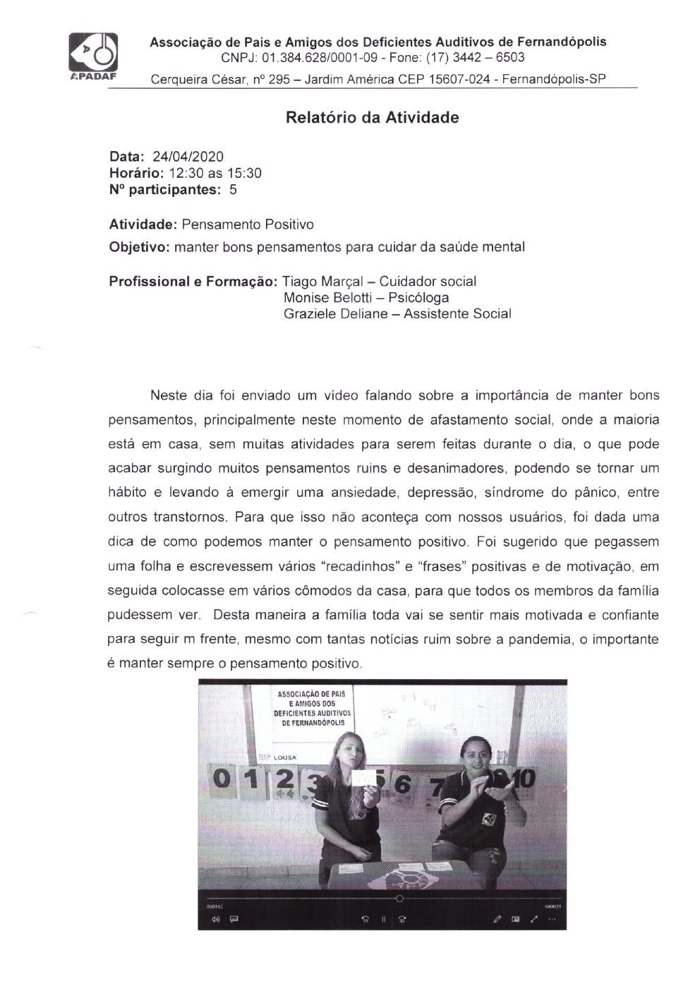 Página 18 de Prestação de Contas Mensal — Projeto CMDCA — 9ª Parcela — Maio/2020