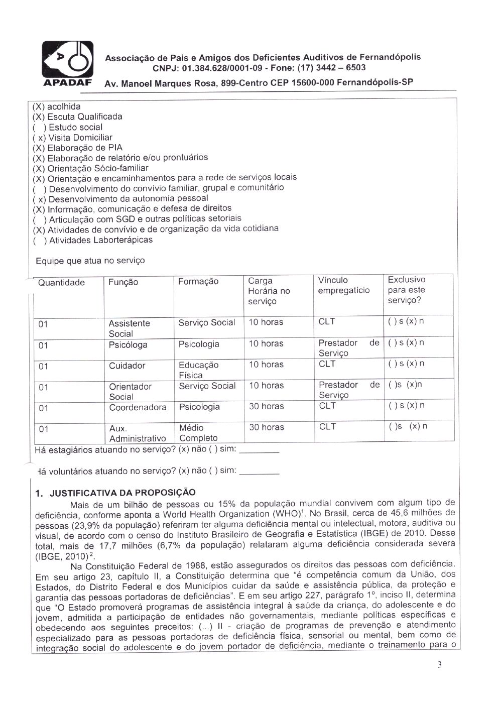Página 3 de Plano de Trabalho — Proteção Social Especial de Média Complexidade — 2020