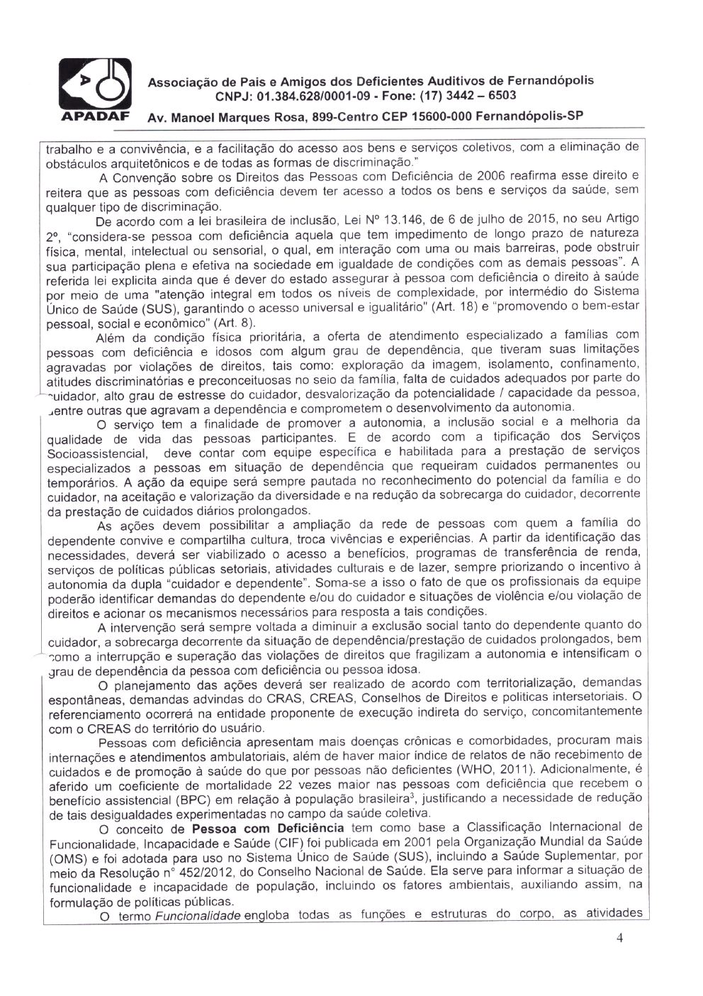 Página 4 de Plano de Trabalho — Proteção Social Especial de Média Complexidade — 2020